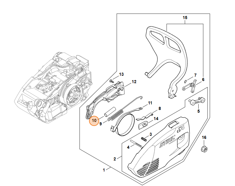 Fuel Hose (spring cover) - Stihl 0000 937 4097