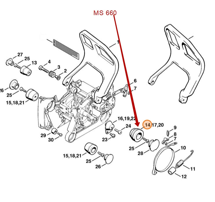 Annular Rubber Buffer - Stihl 1122 790 9901