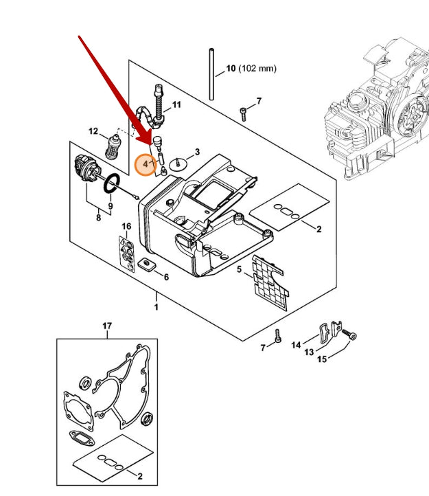 Tank Vent - Stihl MS 200 T