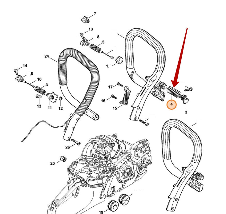 AV Spring (handlebar) - Stihl 1141 791 3112