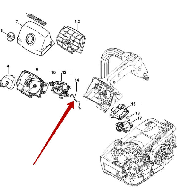 Throttle Rod - Stihl MS 201 T