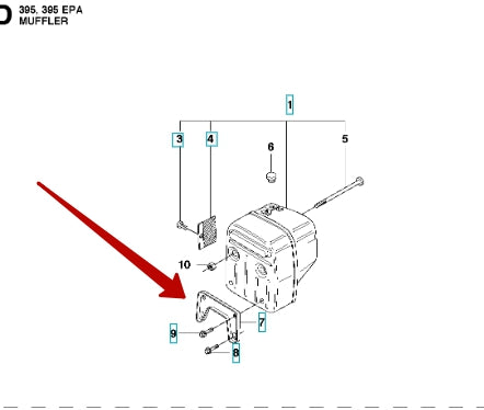 Bracket Muffler - Husqvarna 395 XP