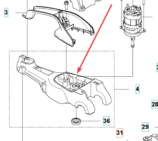 Gear Housing Assy - Husqvarna 588 56 44-06