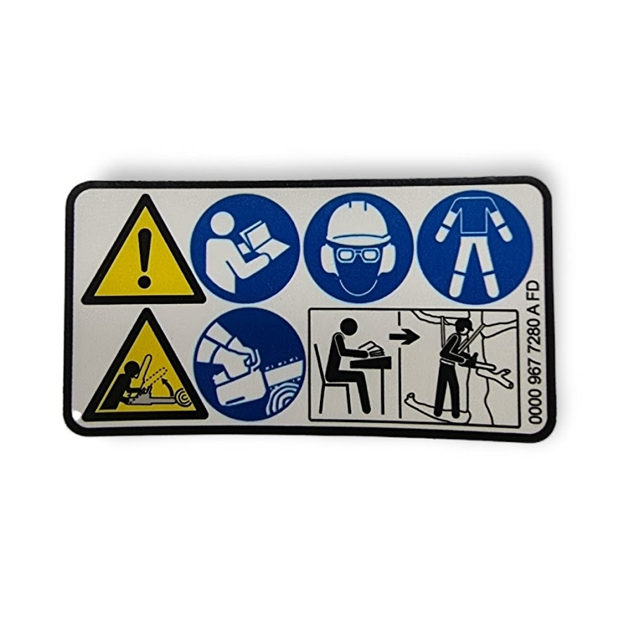 Decal Warning Label - Stihl 0000 967 7280