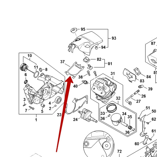 Gasket (Cylinder) - Stihl MS 500i