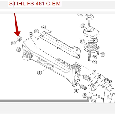 Rubber Buffer - Stihl 4147 792 9301
