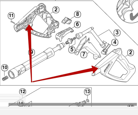 Spray Gun Handle - Stihl RE 110