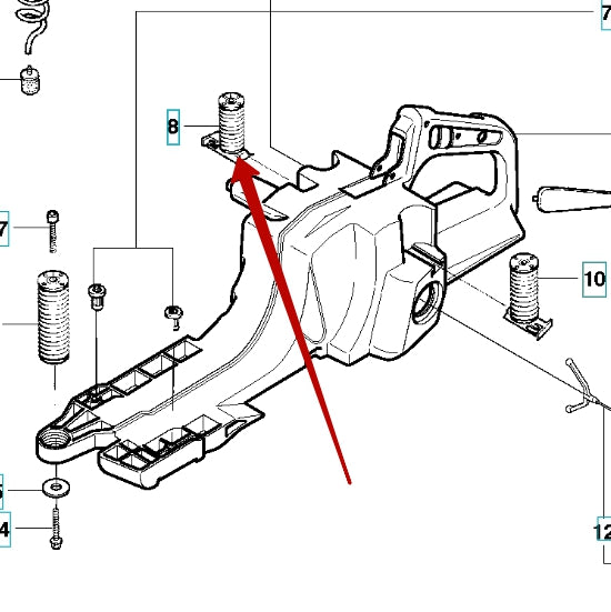 AV Spring for Fuel Tank - Husqvarna 395 XP