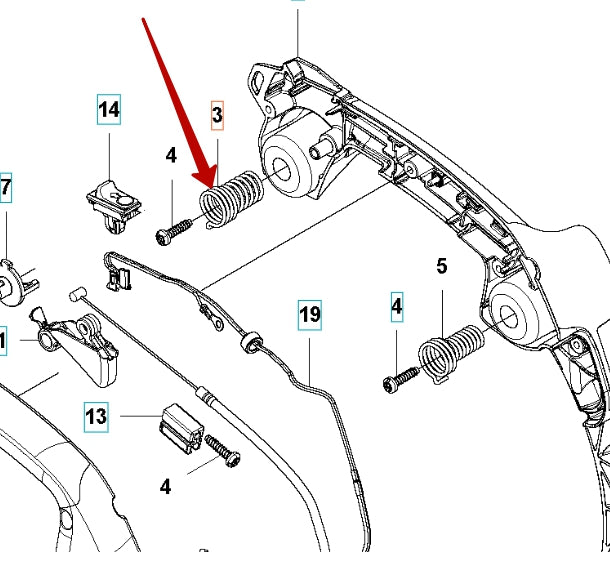 AV Spring (front handle) - Husqvarna 525 BX