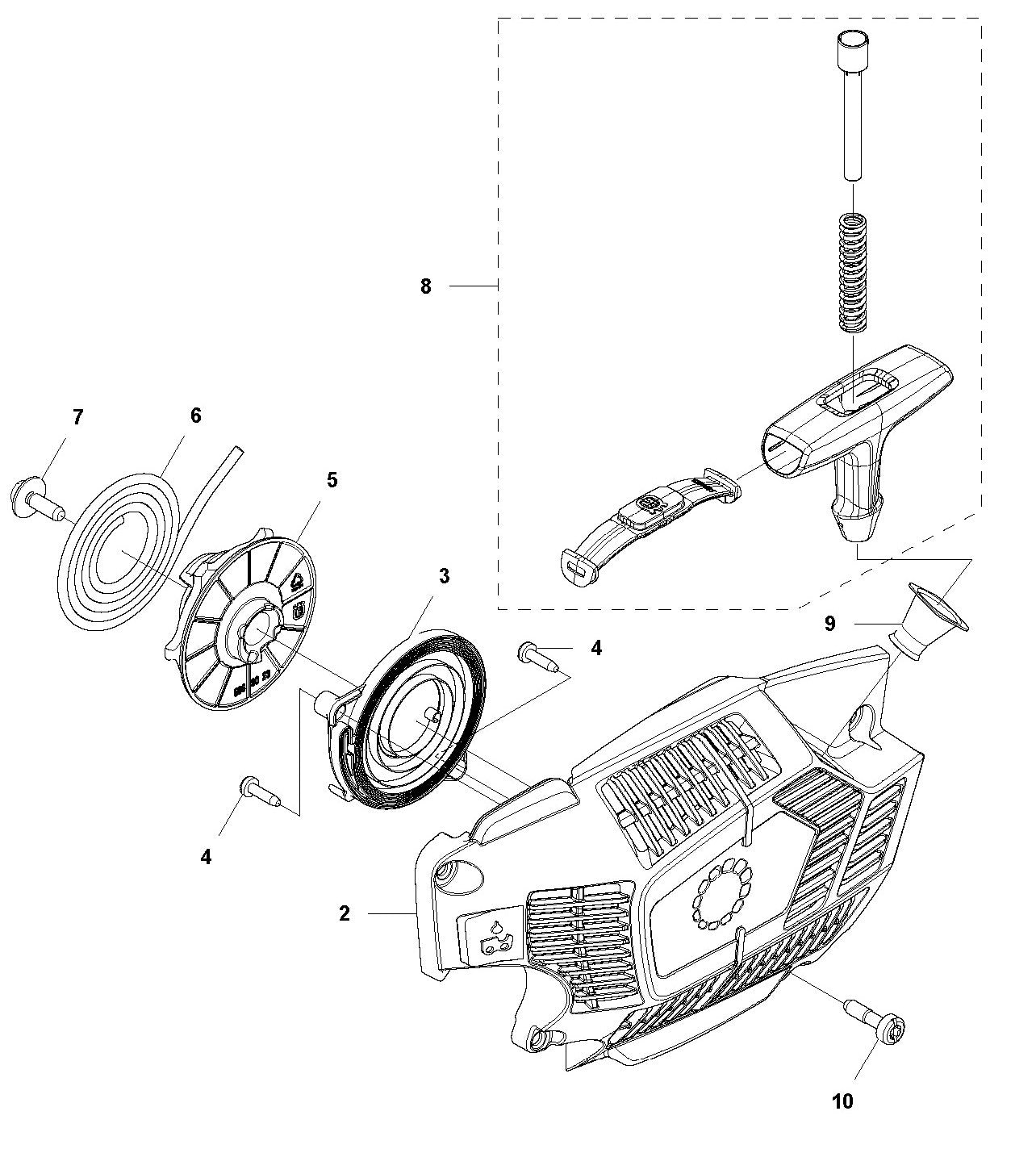 Starter Assembly - Husqvarna T540 XP